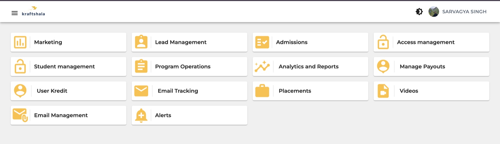 Convex — Kraftshala Internal Platform interface